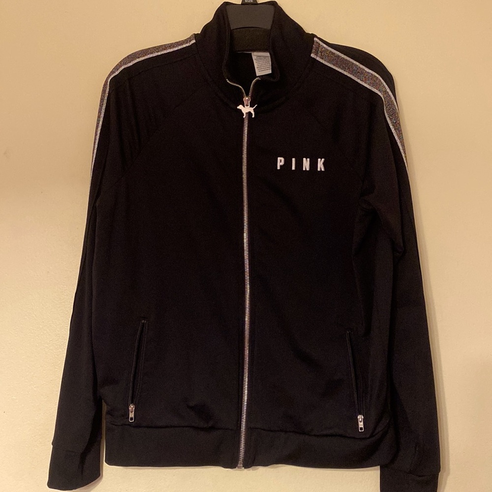 Pink classic bomber jacket with a pink doggie zipper